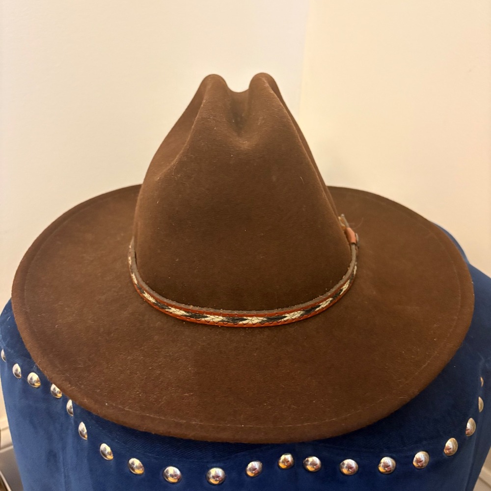 Sheplers by Bailey Brown Wool Felt Cowboy Hat Western Concho Band Made in USA M